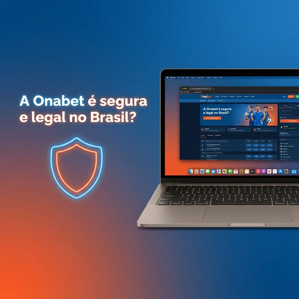 Ilustração da casa de apostas Onabet com ícones de cadeado, escudo e selo de licença destacando segurança e legalidade