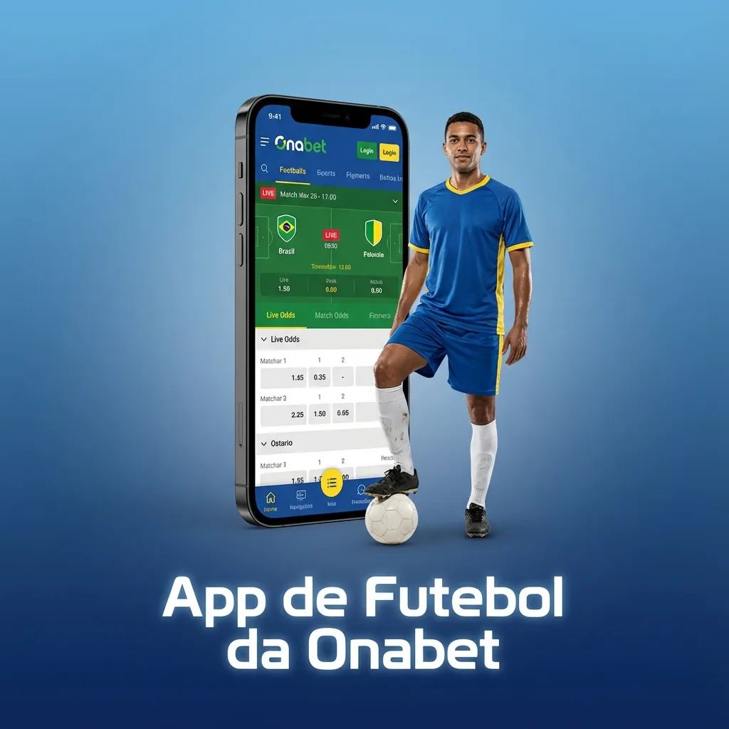 Tela de app de futebol Onabet em smartphone, com lista de jogos, odds e cupom de aposta em destaque