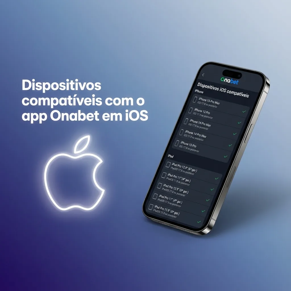 Tabela em português mostrando iPhones e iPads compatíveis com o app de apostas Onabet via PWA no iOS