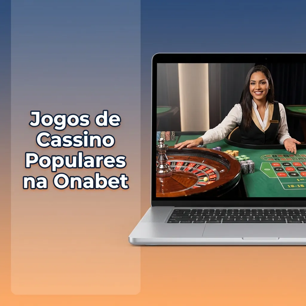 Montagem de jogos de cassino Onabet com slots coloridos, roleta, blackjack e game show ao vivo em destaque