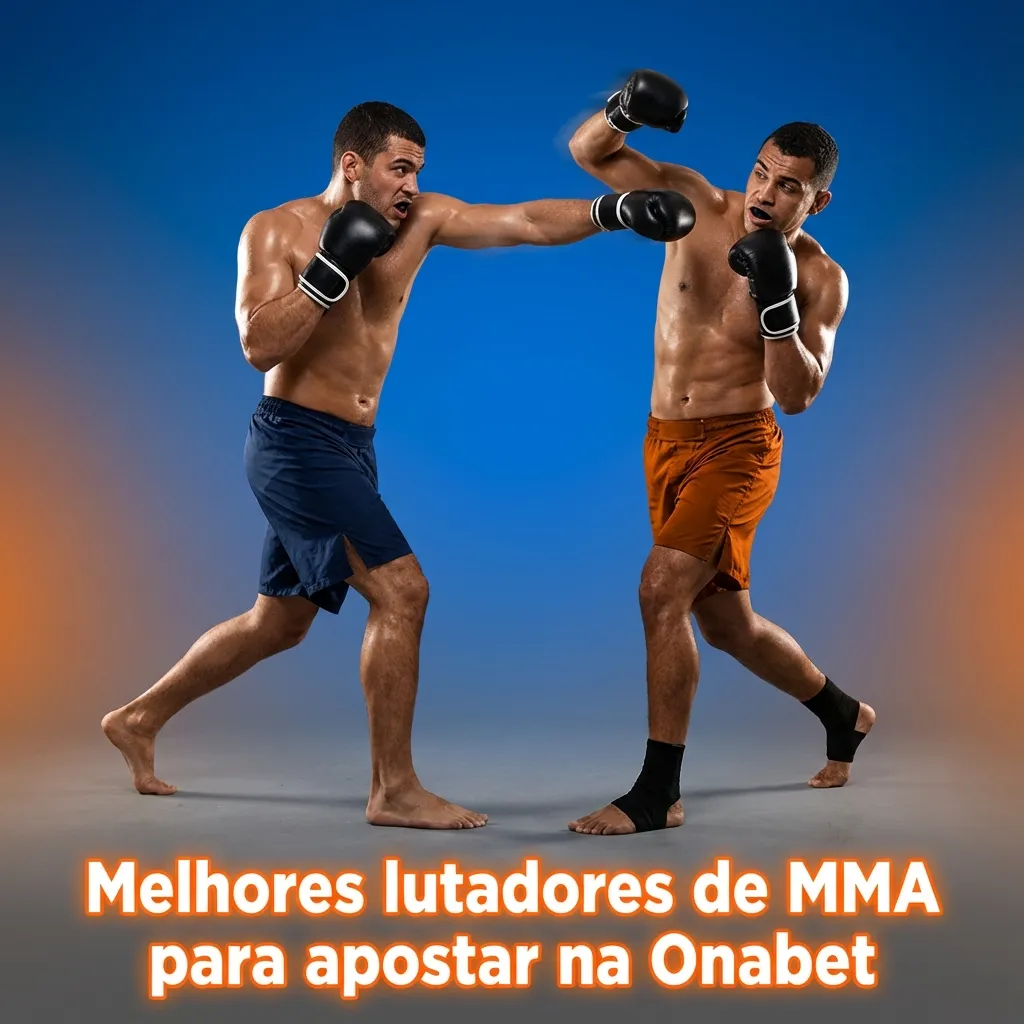 Banner da Onabet com lutadores de MMA em ação, destaque para apostas e melhores nomes do esporte
