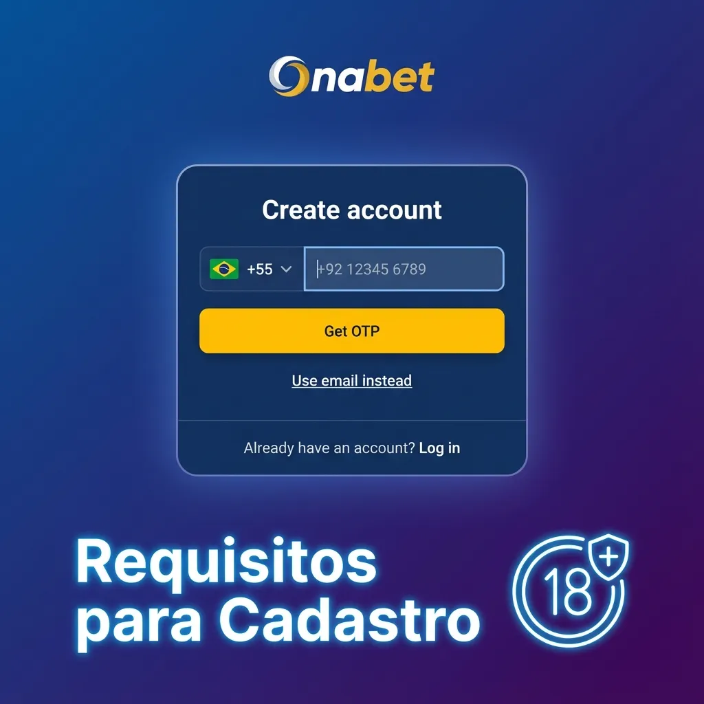 Ilustração de formulário de cadastro com ícones de RG, CPF, endereço e aviso de idade mínima de 18 anos no Brasil