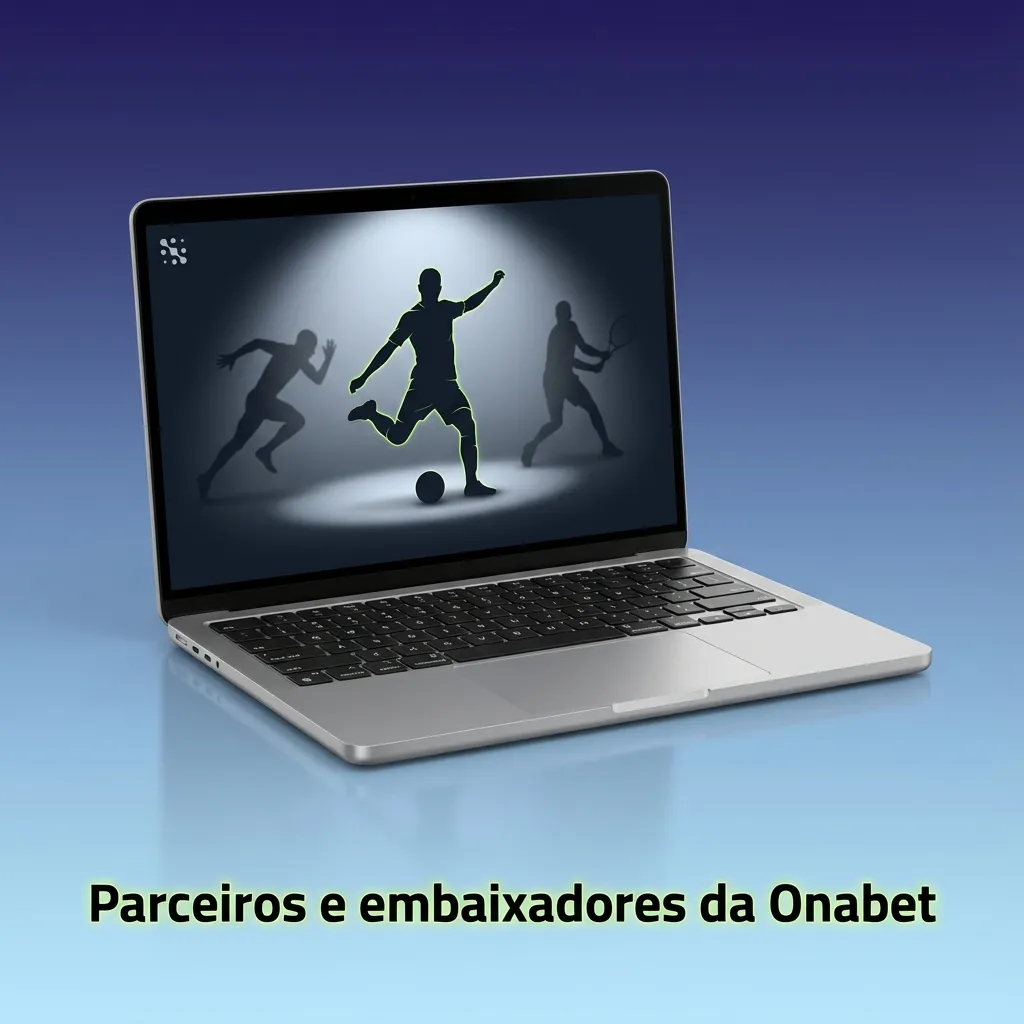 Banner da Onabet com ex-jogador, influenciadores, time de futebol e equipe de e-sports representando seus parceiros