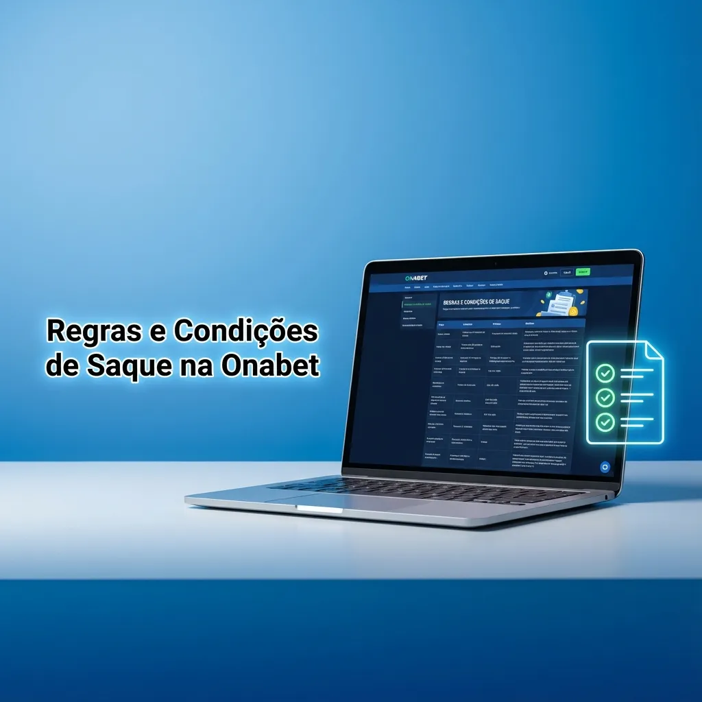 Tela da Onabet exibindo regras de saque, segurança, limites, verificação de identidade e requisitos de bônus.