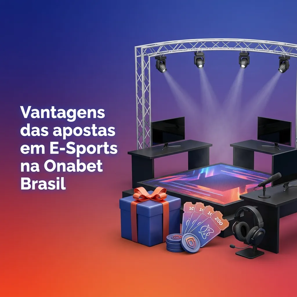 Banner em português destacando vantagens de apostar em eSports na Onabet Brasil, com bônus, pagamentos em reais e app móvel
