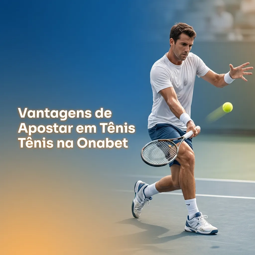 Banner da Onabet destacando vantagens de apostar em tênis, com lista de benefícios e ícones esportivos em verde e azul