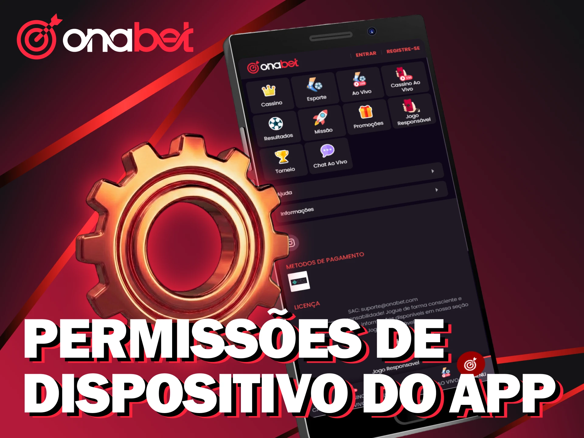 Confira as permissões necessárias para rodar o app Onabet no seu Android.