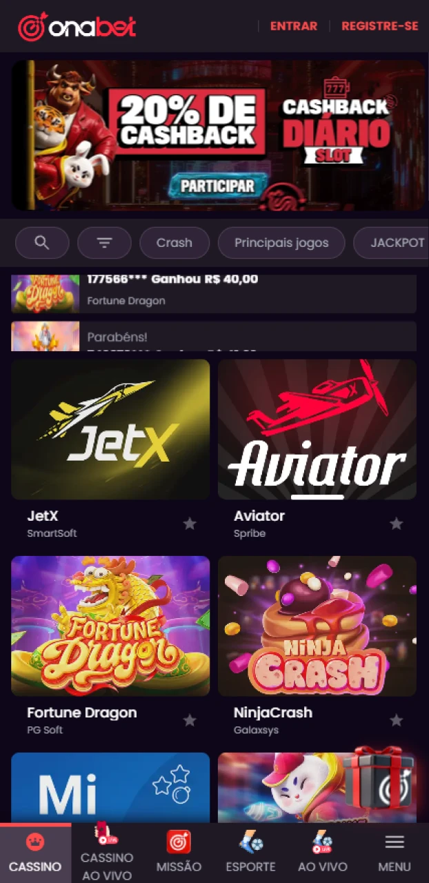 Clique no botão para baixar o arquivo APK do app Onabet no seu Android.