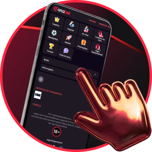 Aproveite a interface pensada para celular do app Onabet para jogar.