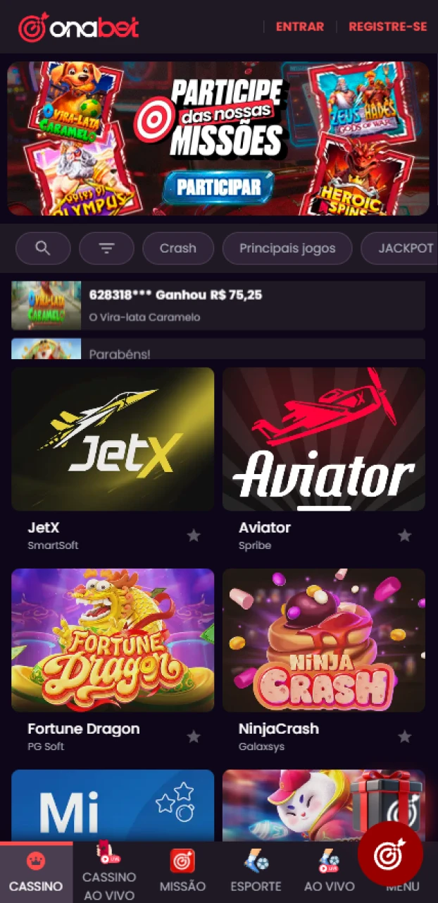 Entre no site oficial da Onabet pelo seu iOS.