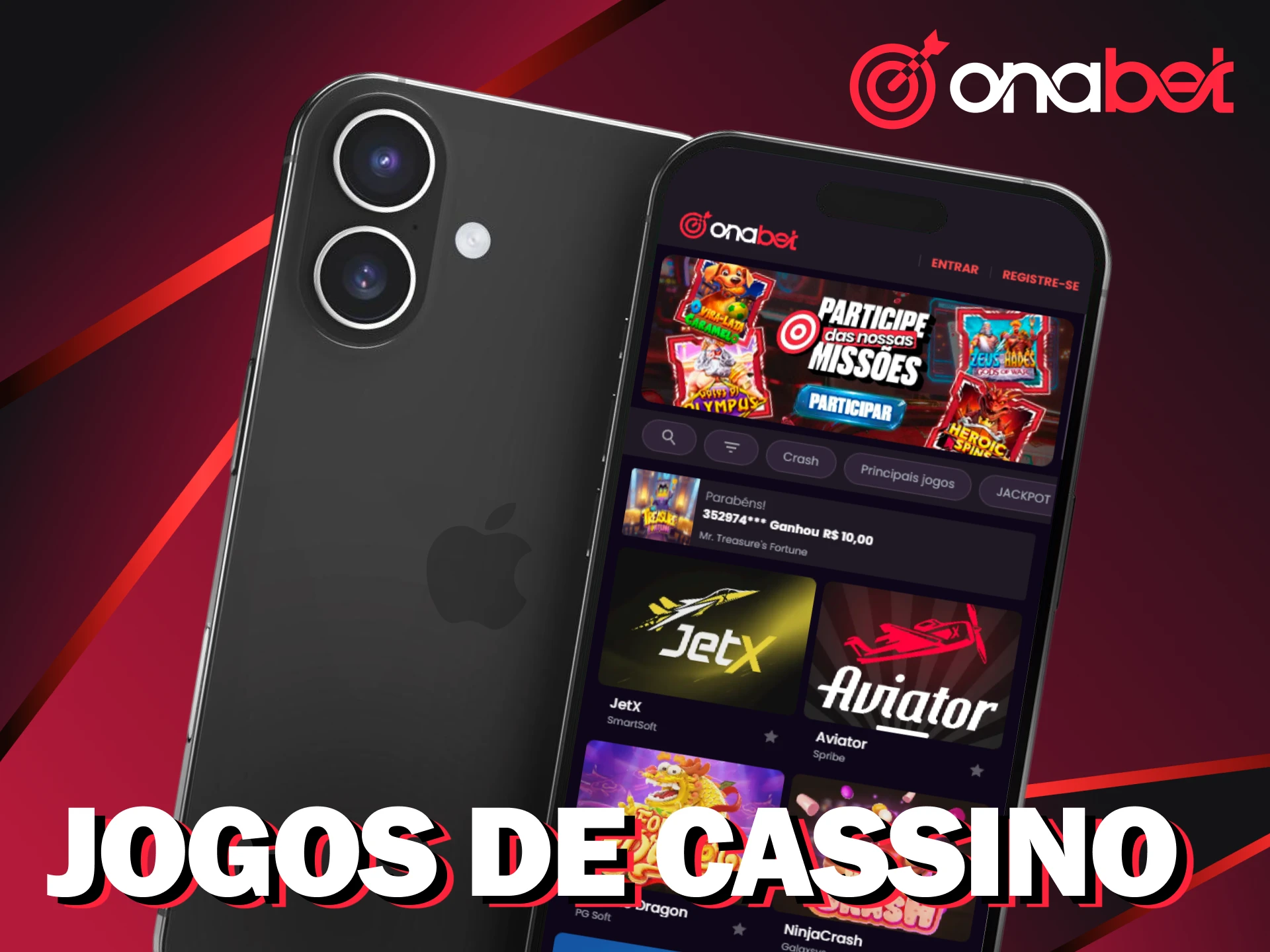 Jogue os jogos de cassino no app Onabet no seu iOS.