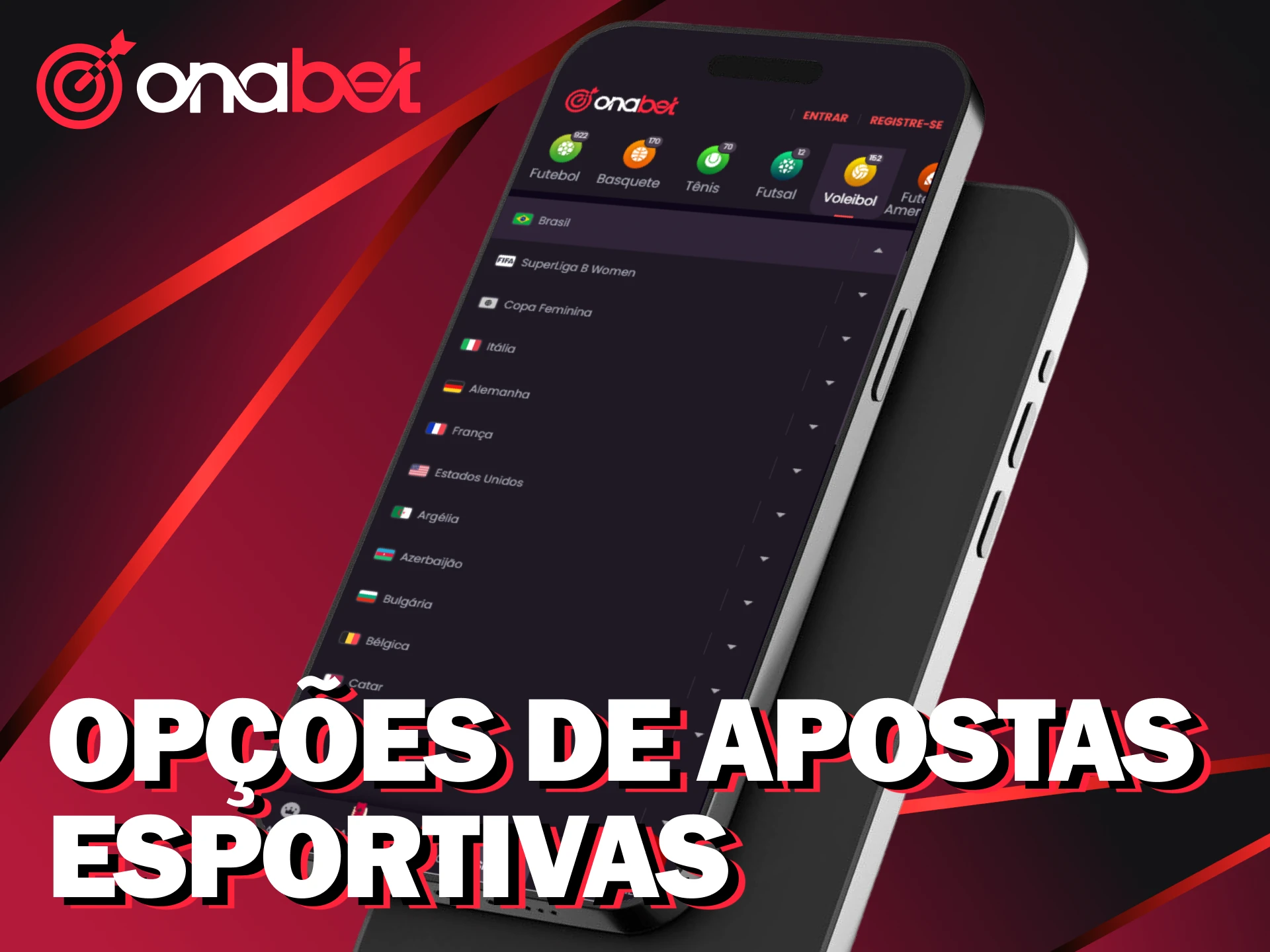 Confira os esportes para apostar no app Onabet para iOS.