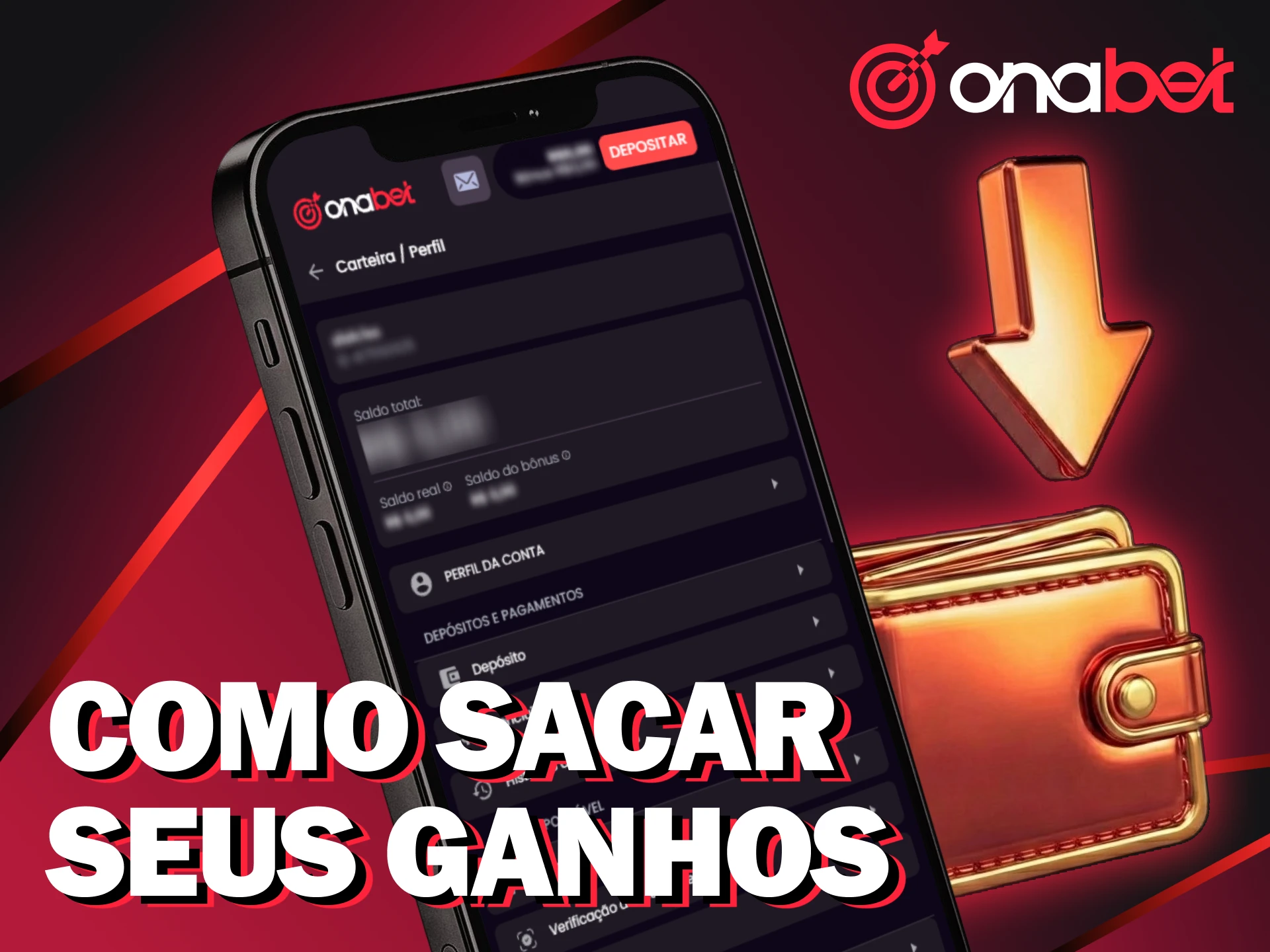 Retire seus ganhos no celular pelo app Onabet para iOS.