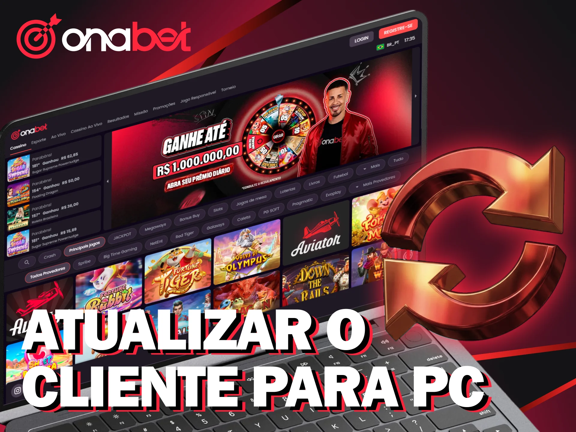 Atualize a sua versão da Onabet para PC e garanta o melhor desempenho.