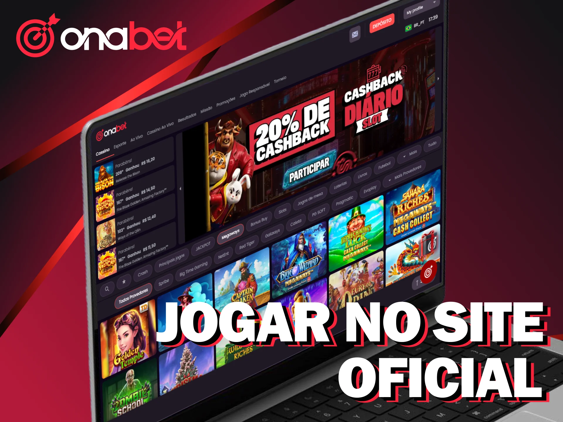 Jogue no site oficial da Onabet através do seu PC.