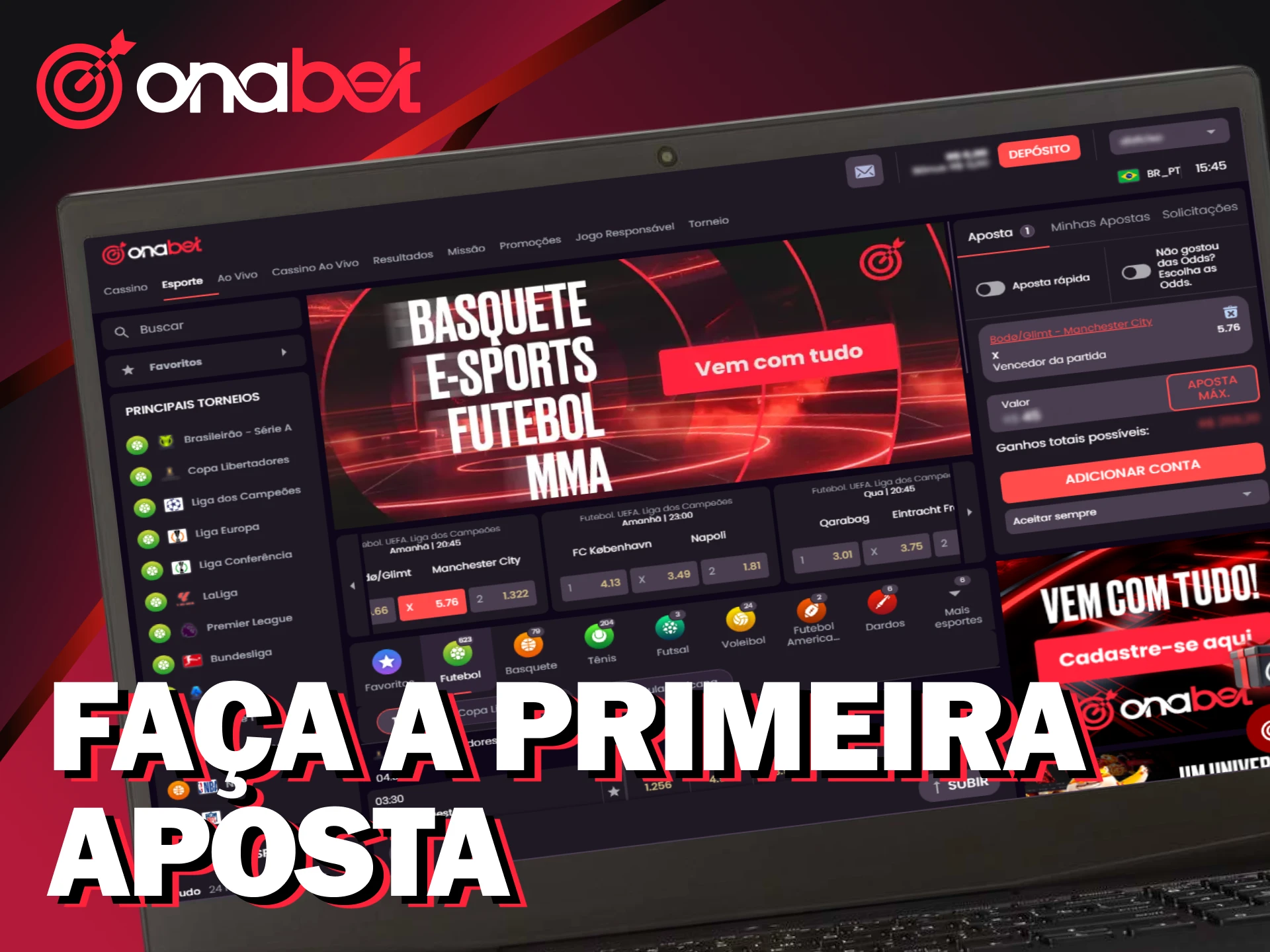 Faça sua primeira aposta na Onabet no Brasil e tente a sorte.