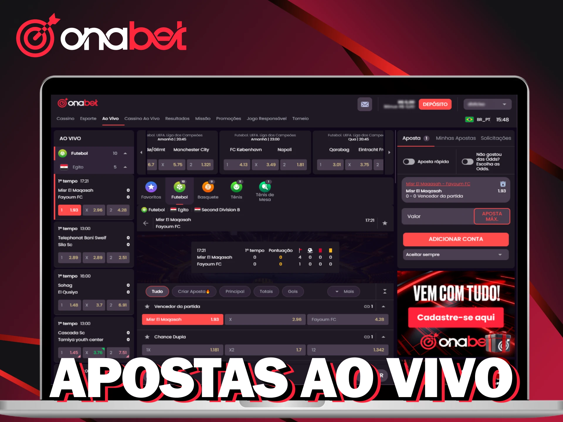 Aproveite as apostas ao vivo na Onabet.