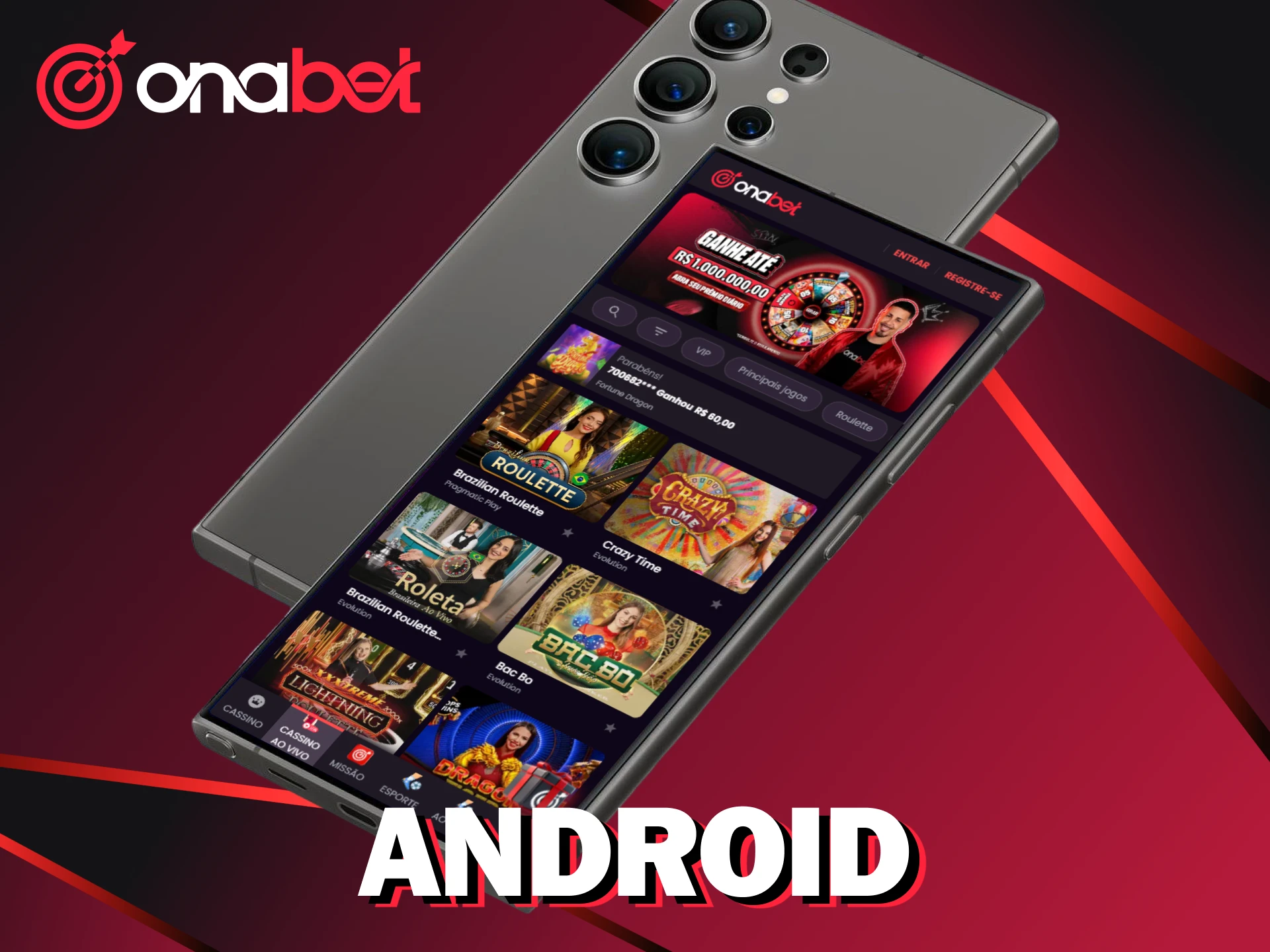 Baixe o app Android da Onabet para jogar de qualquer lugar.