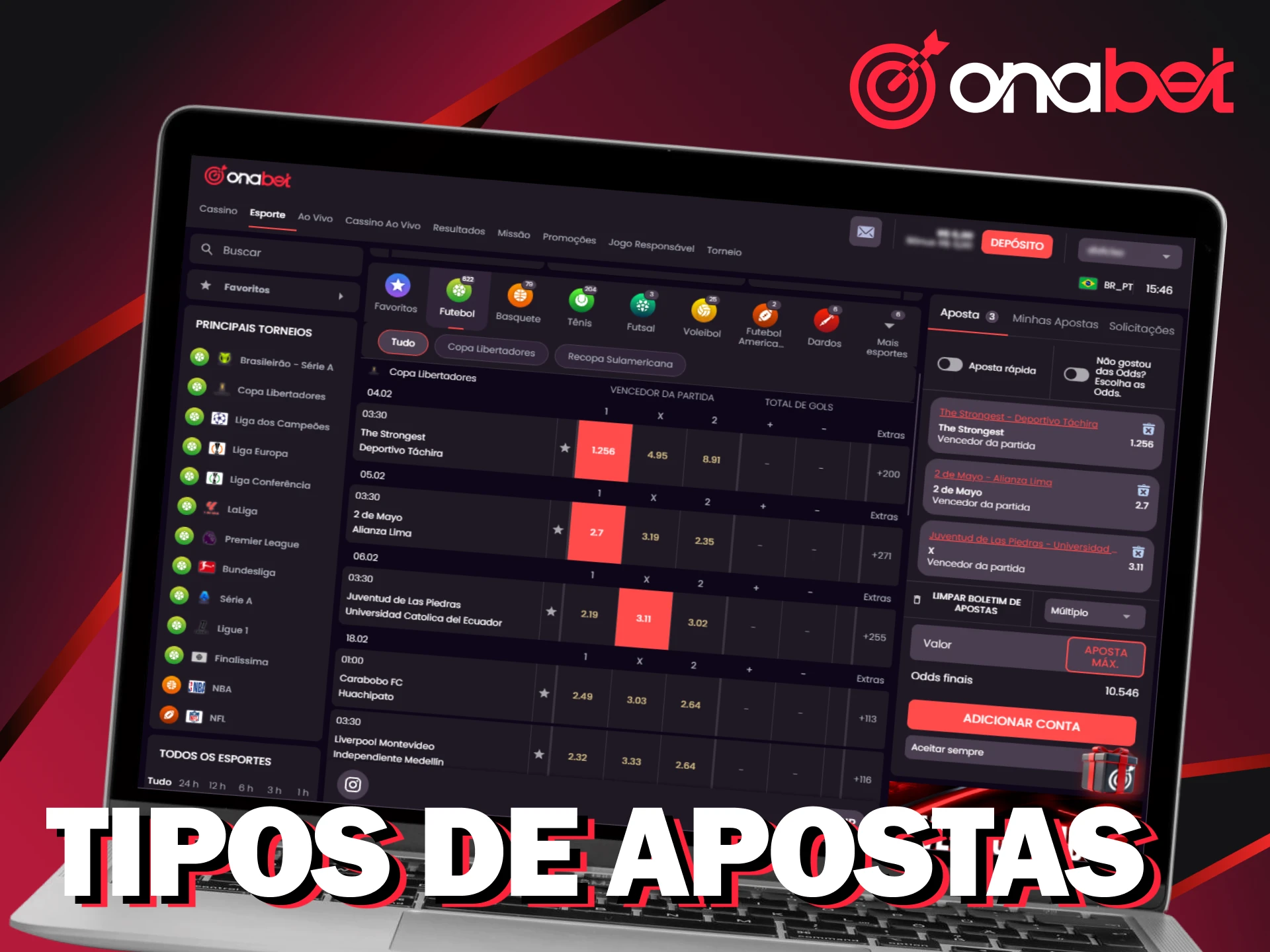 Conheça os tipos de apostas na Onabet.