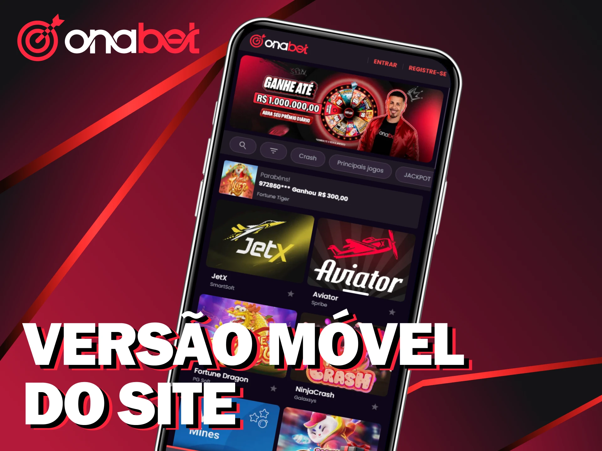 Acesse a versão móvel do site Onabet do app do seu navegador.