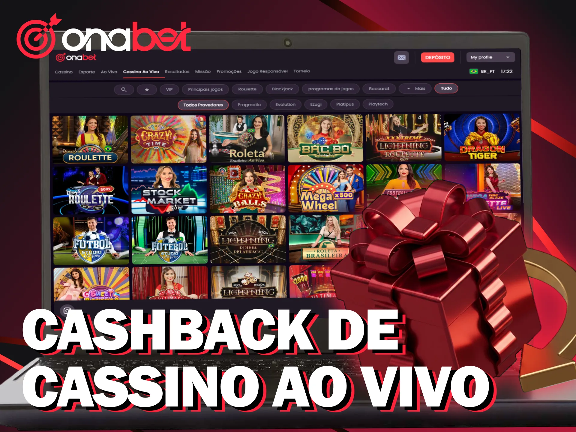 Peça cashback no cassino ao vivo da Onabet para recuperar fundos.
