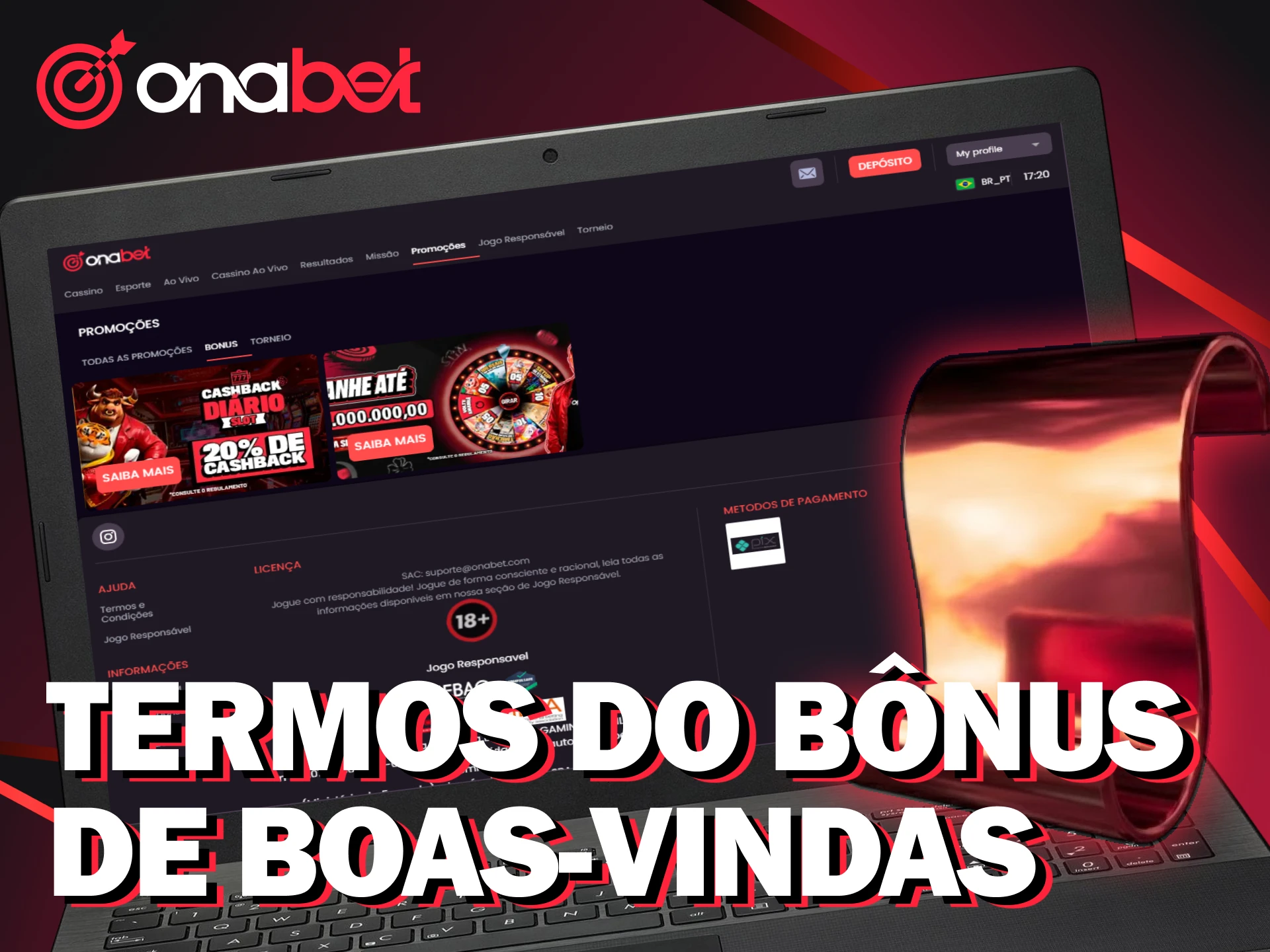 Leia os termos do Onabet Bônus de Boas-Vindas.