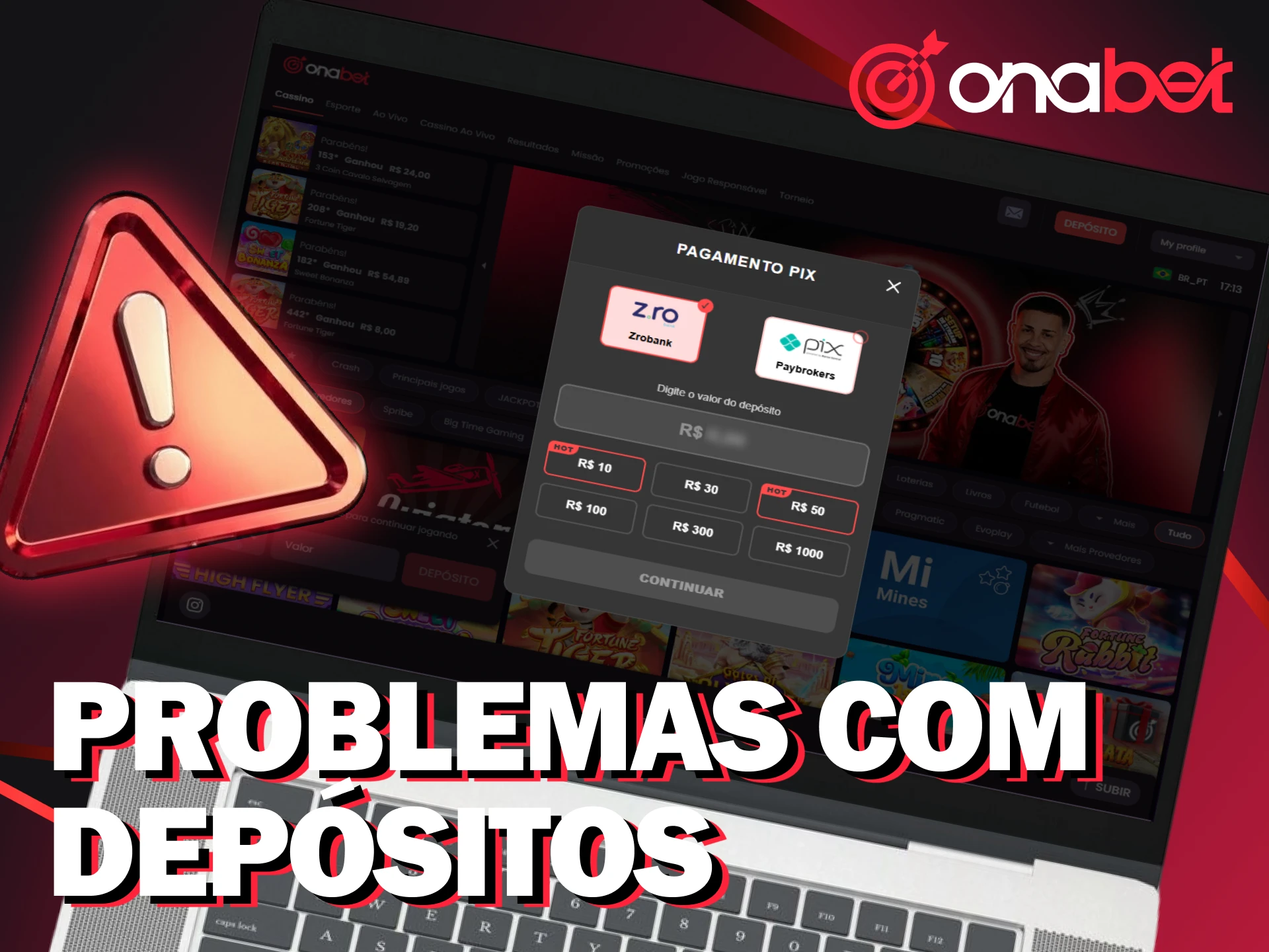 Saiba como resolver eventuais problemas ao efetuar seu depósito na Onabet.