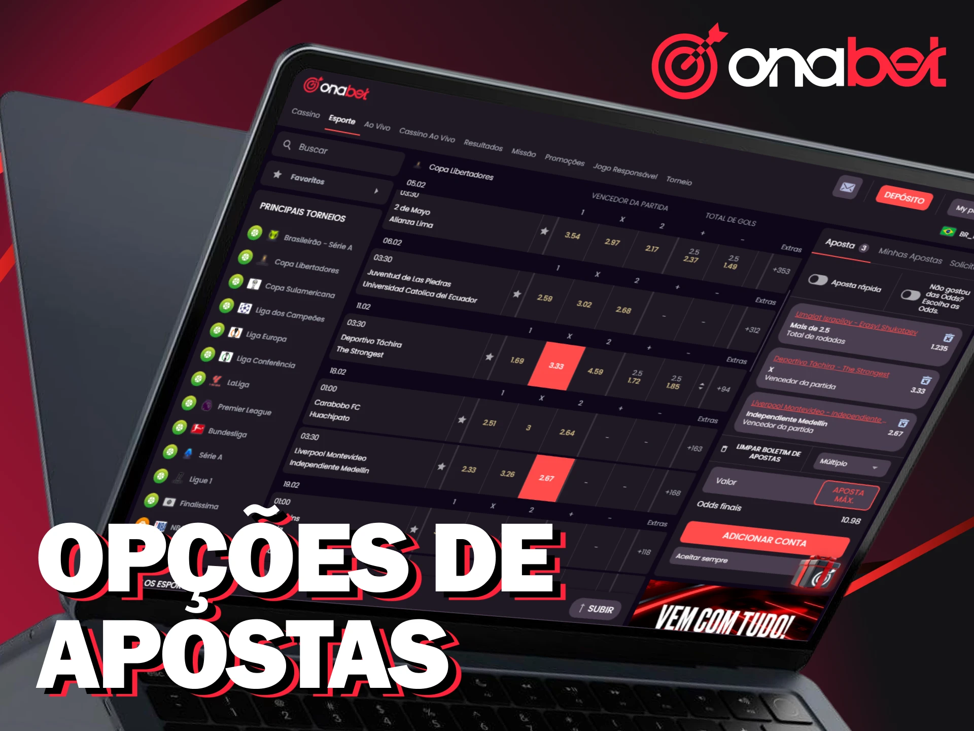 Descubra os mercados de esporte mais populares na Onabet.