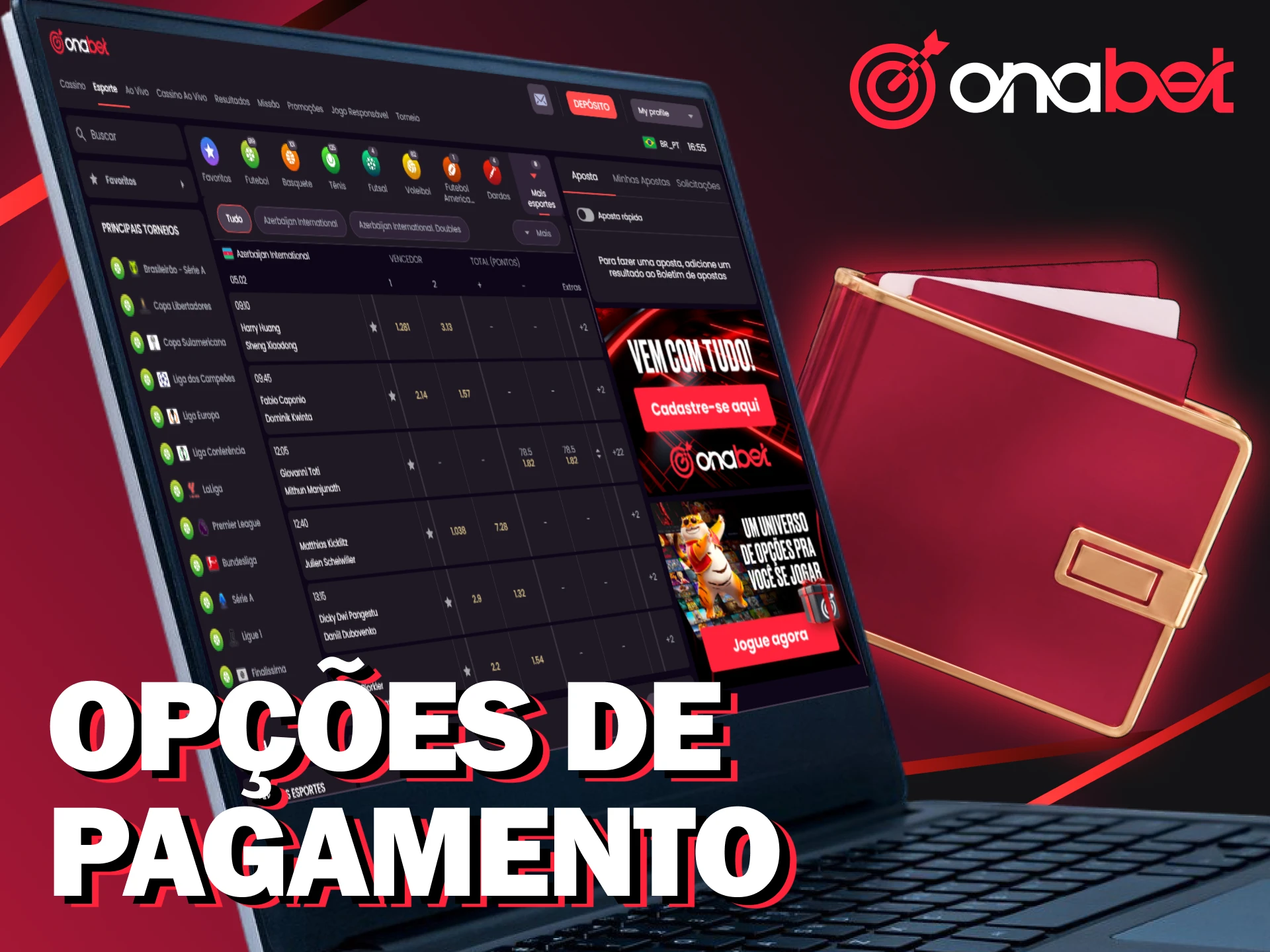 Utilize métodos de pagamento seguros para esporte na Onabet.
