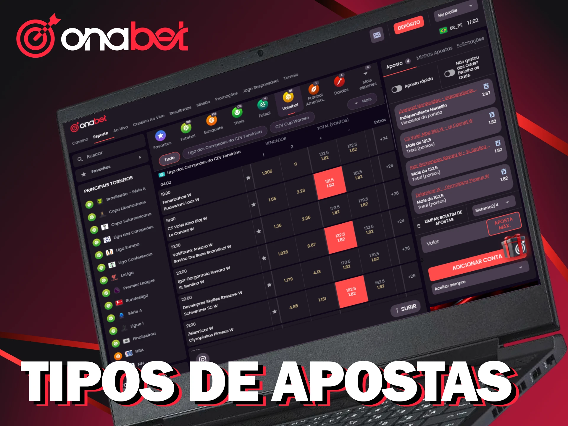 Explore variados tipos de apostas esportivas no site Onabet.