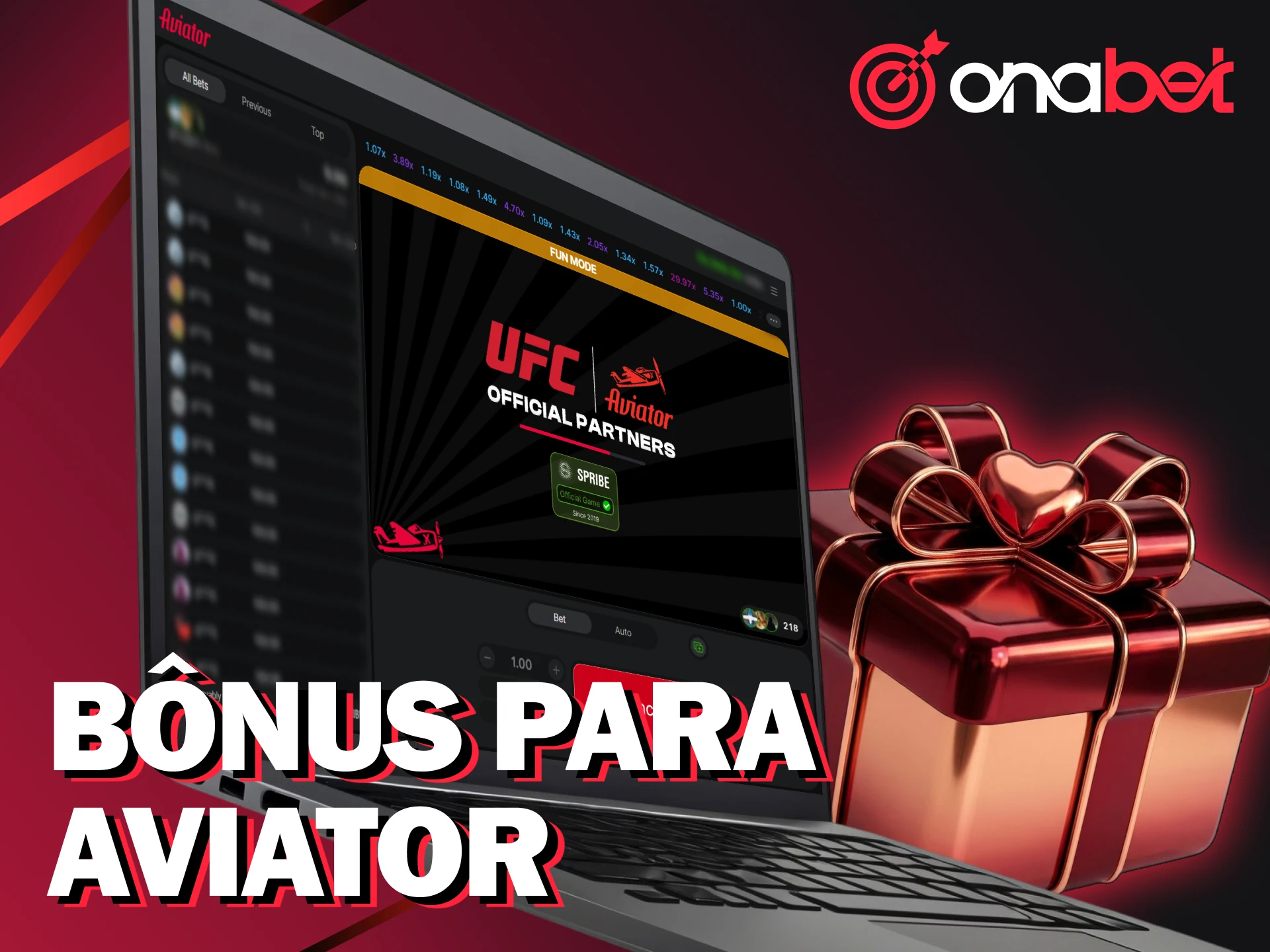 Aproveite o bônus exclusivo da Onabet Brasil para apostar no Aviator.