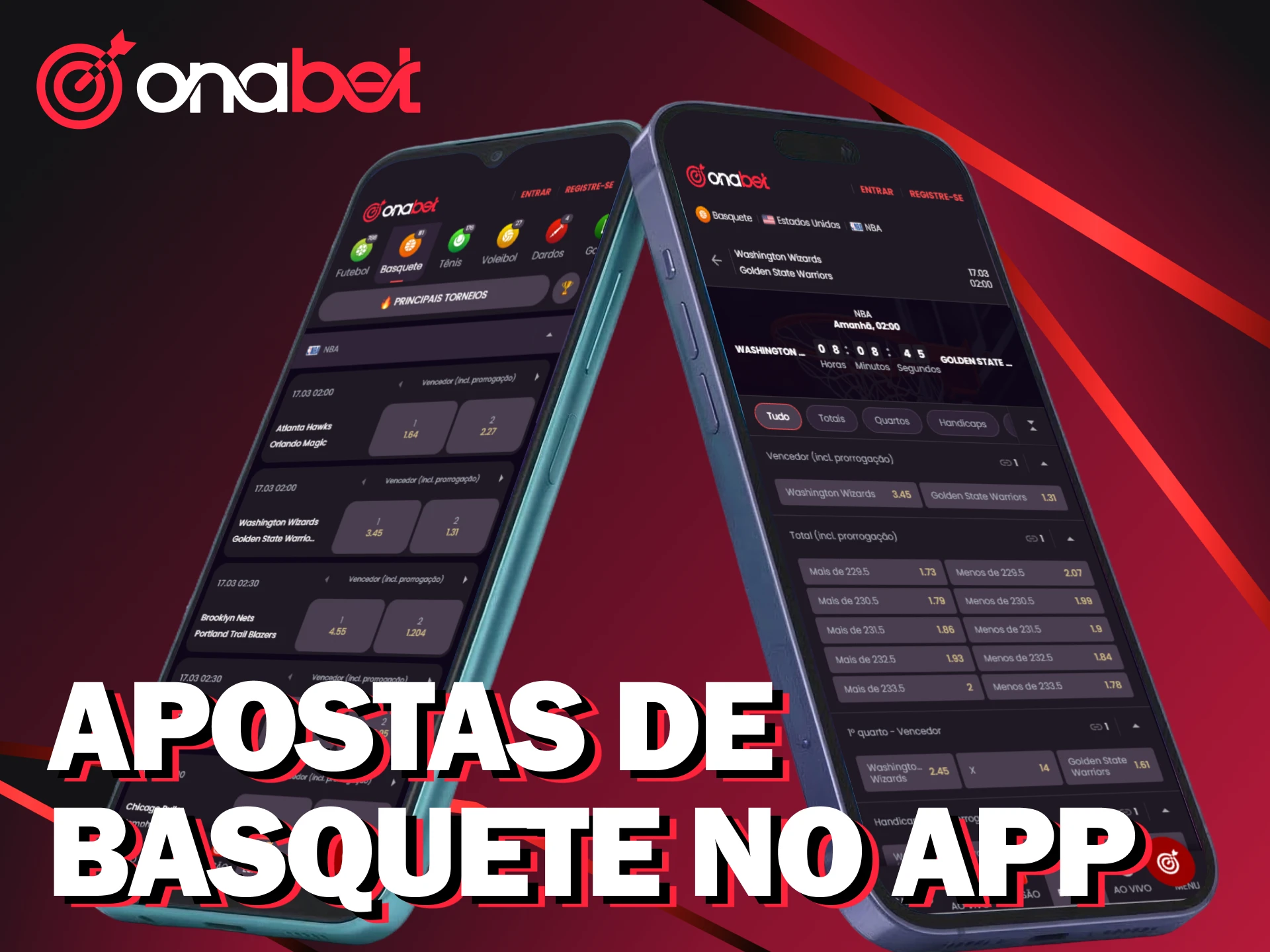 Leve o jogo no bolso e use o app da Onabet para suas apostas de basquete.