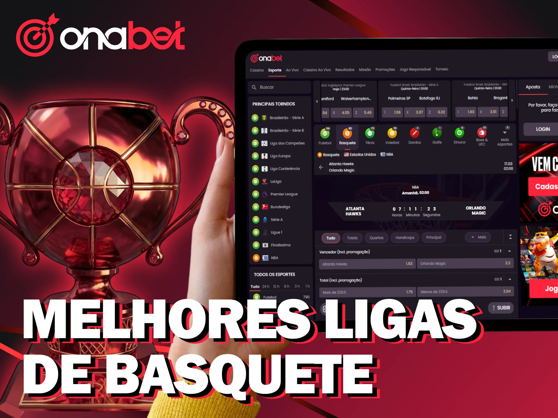 Palpite nas grandes ligas mundiais com apostas de basquete na Onabet.