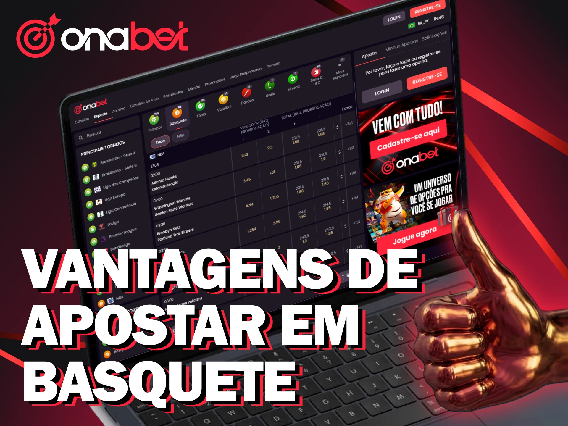 Descubra as odds vantajosas de escolher a Onabet para suas apostas de basquete.