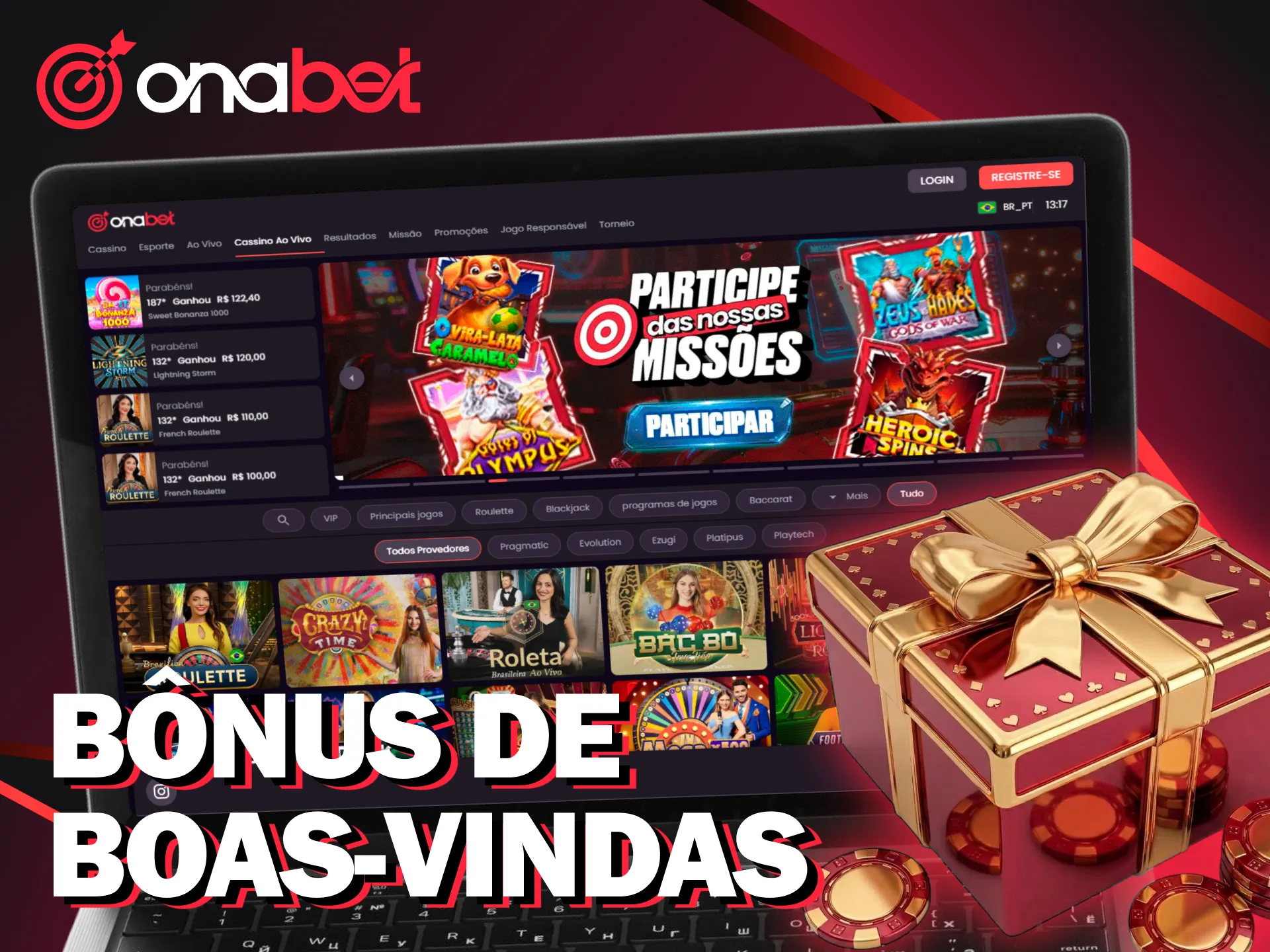 Aproveite o bônus de boas-vindas da Onabet Brasil para o cassino ao vivo.