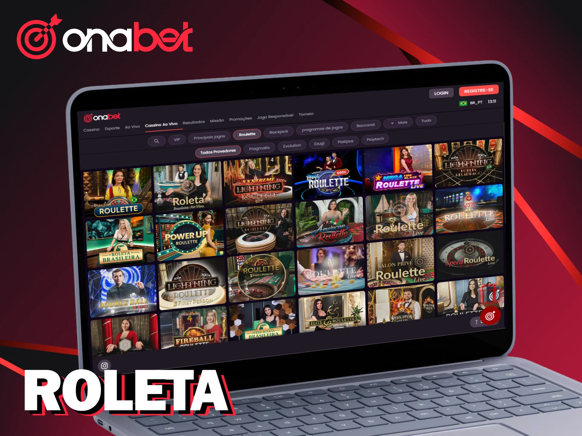 Tente a sorte e fature alto com os de roleta no cassino ao vivo no Onabet.