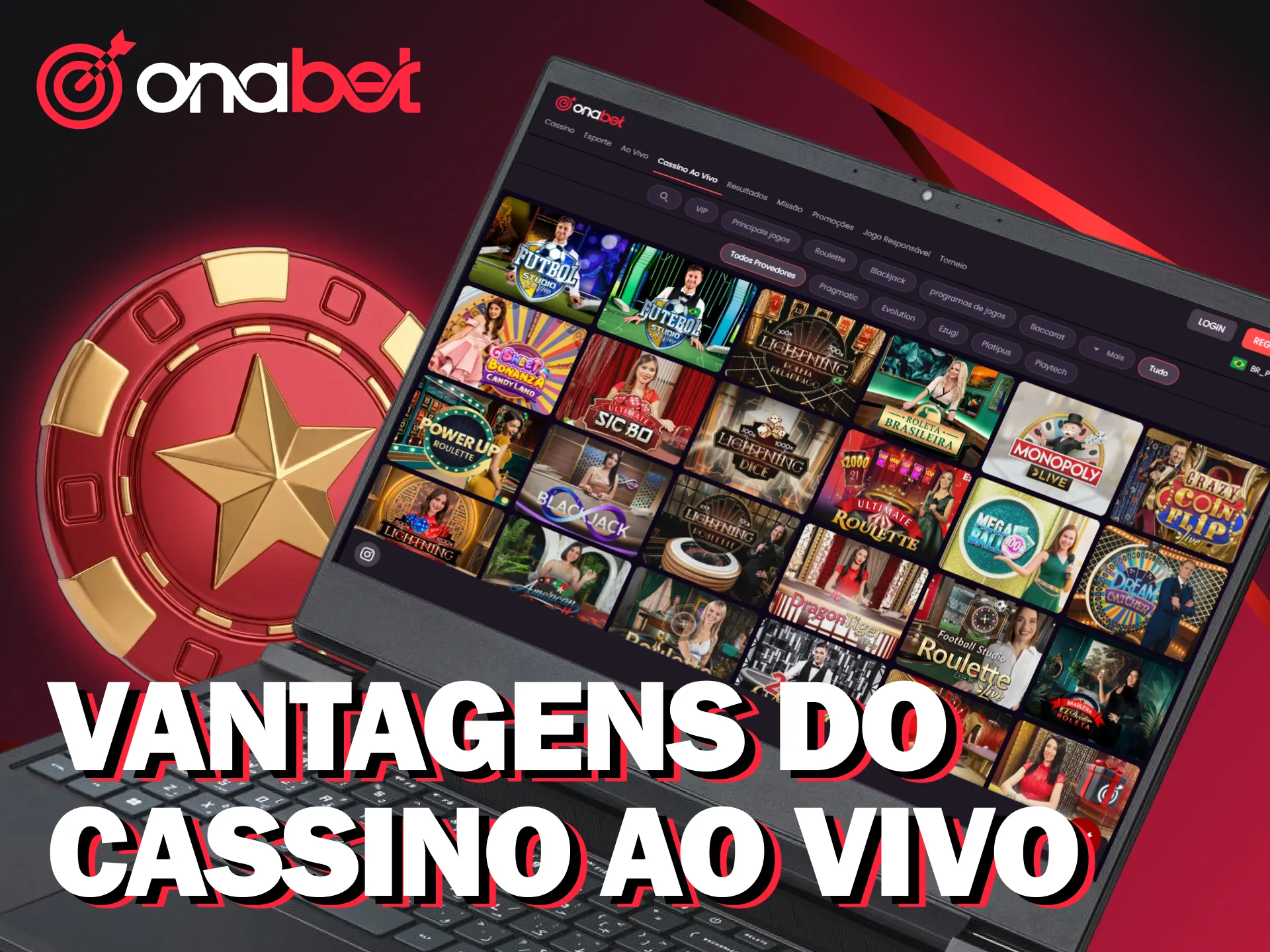 Confira todas as vantagens de apostar e vencer no cassino ao vivo da Onabet.