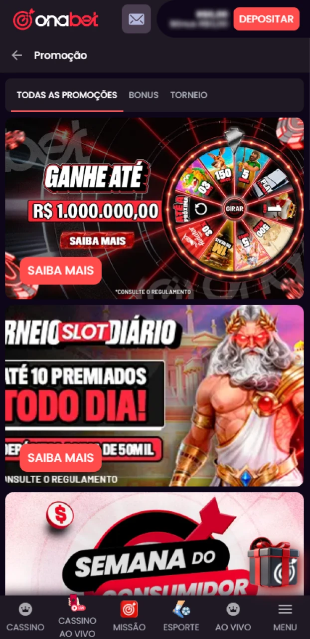 Obtenha o bônus de boas-vindas da Onabet para ter mais fundos ao apostar em jogos de cassino.