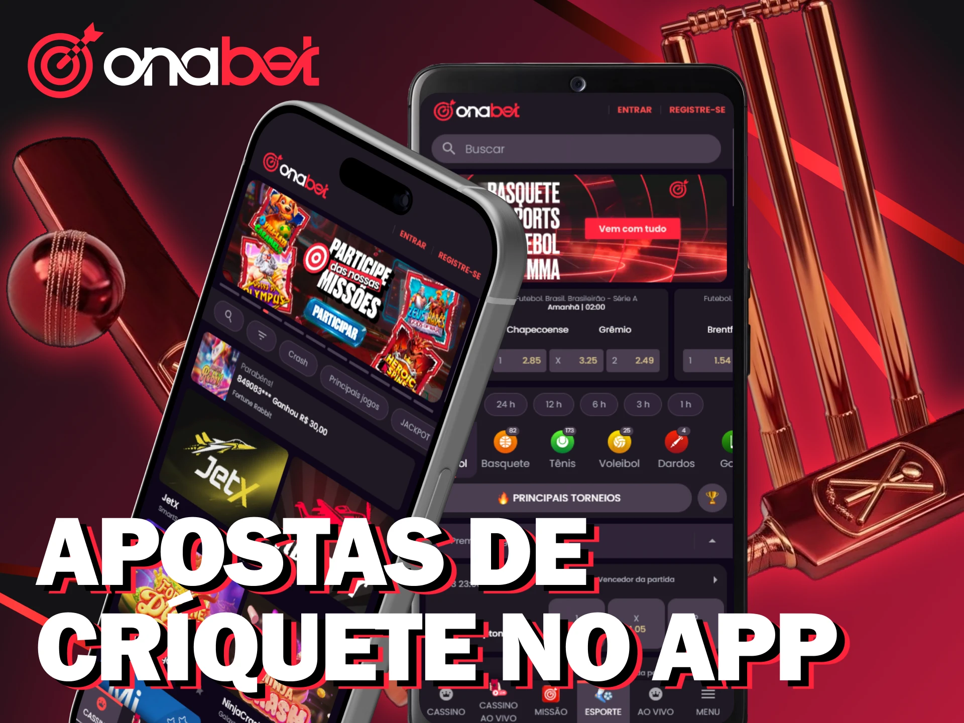 Aposte em críquete pelo celular de forma prática usando o app da Onabet.