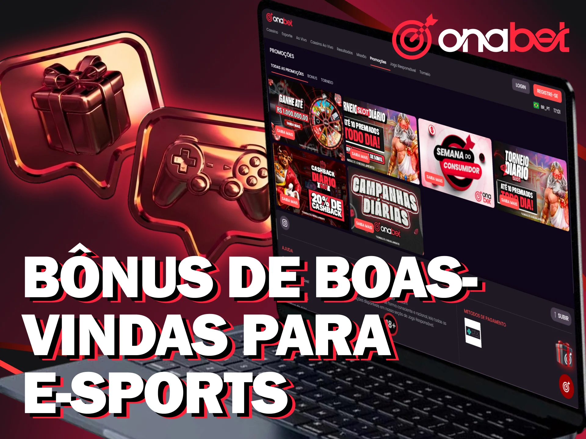 Turbine sua banca com o bônus de boas-vindas da Onabet para eSports.