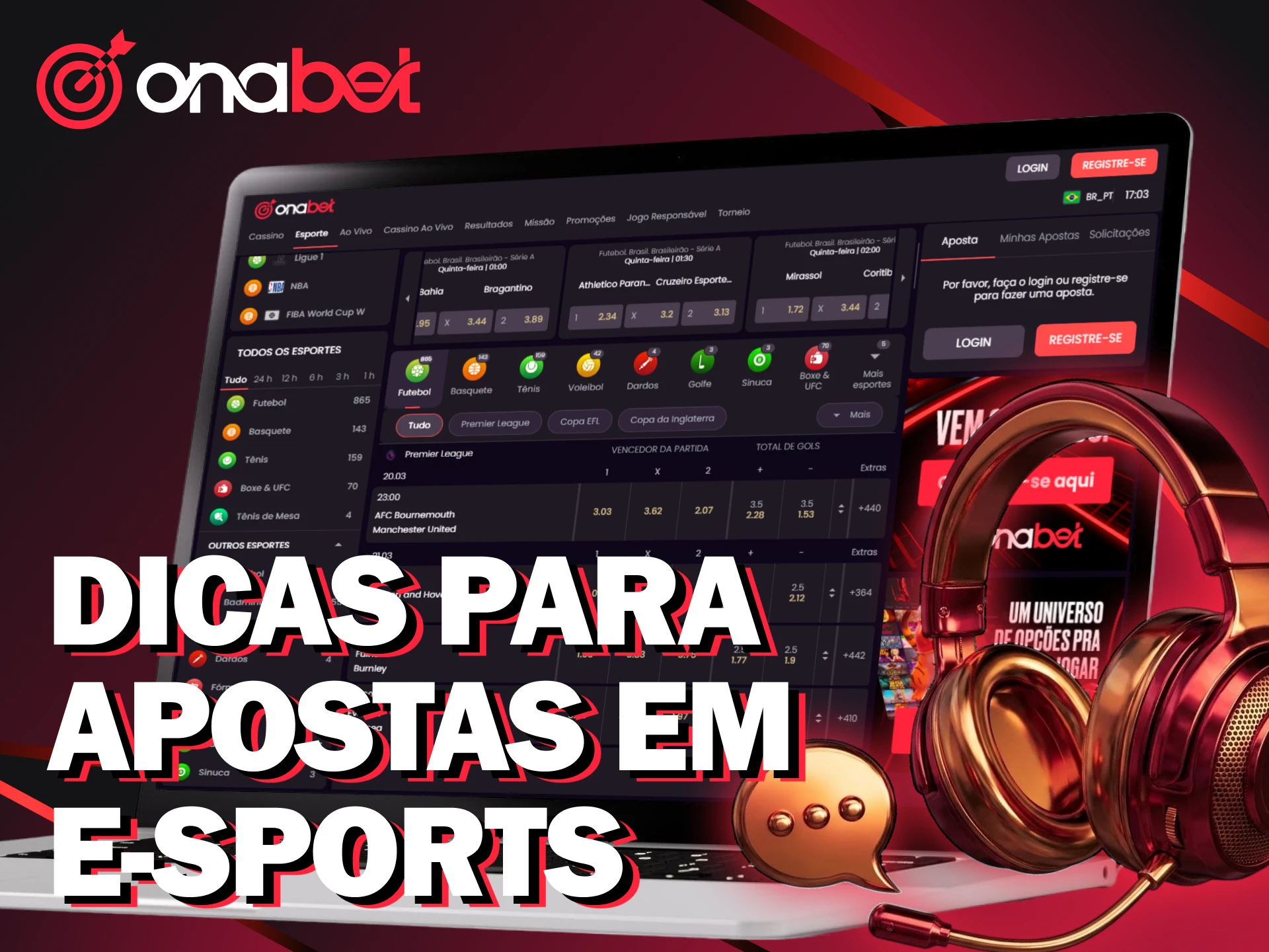 Use dicas profissionais para ter mais consistência nas apostas em eSports na Onabet.
