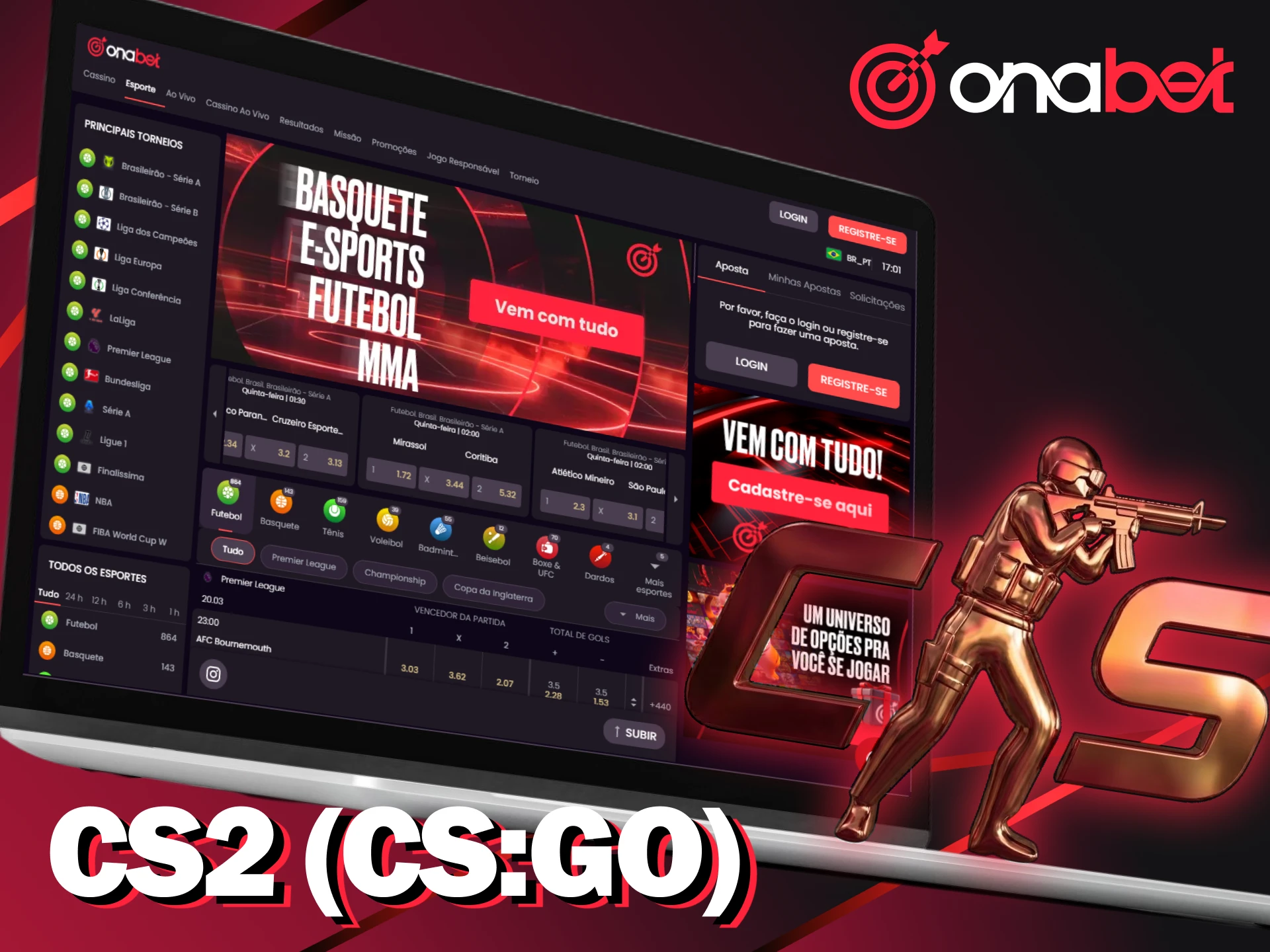 Faça seus palpites nos jogos de CS2 através da plataforma Onabet oficial.