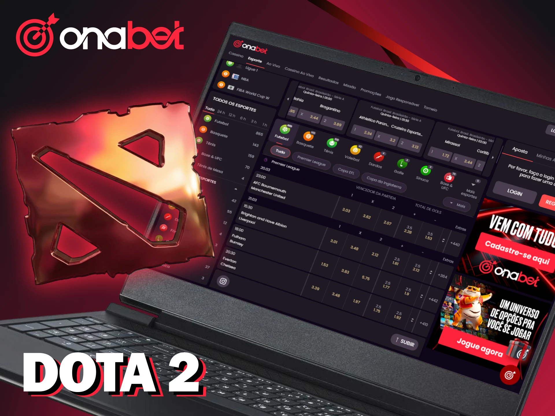 Torça pelo seu time e ganhe dinheiro real com as apostas em Dota 2 na Onabet.