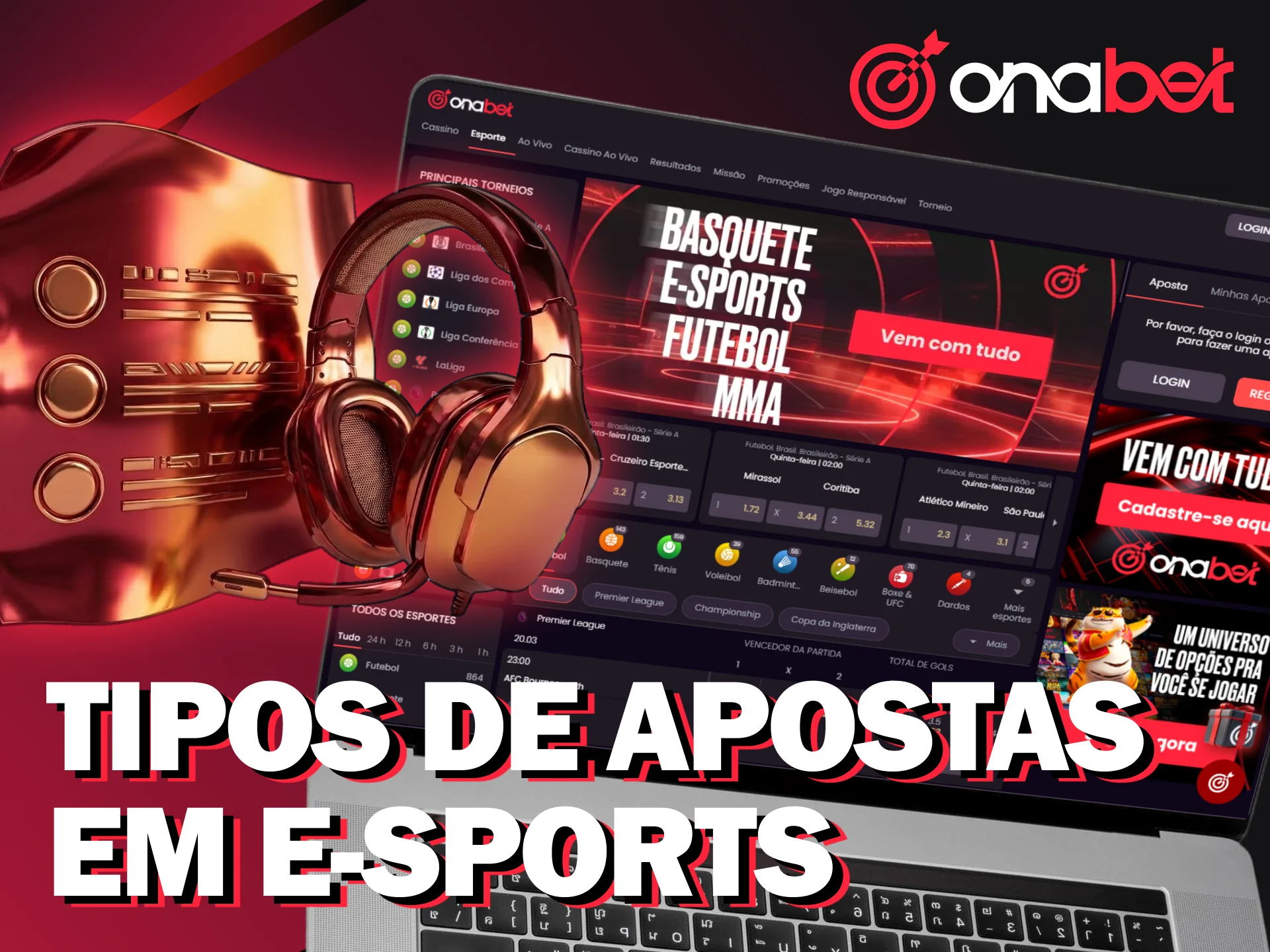 Conheça todas as opções e mercados para apostar em eSports na Onabet.
