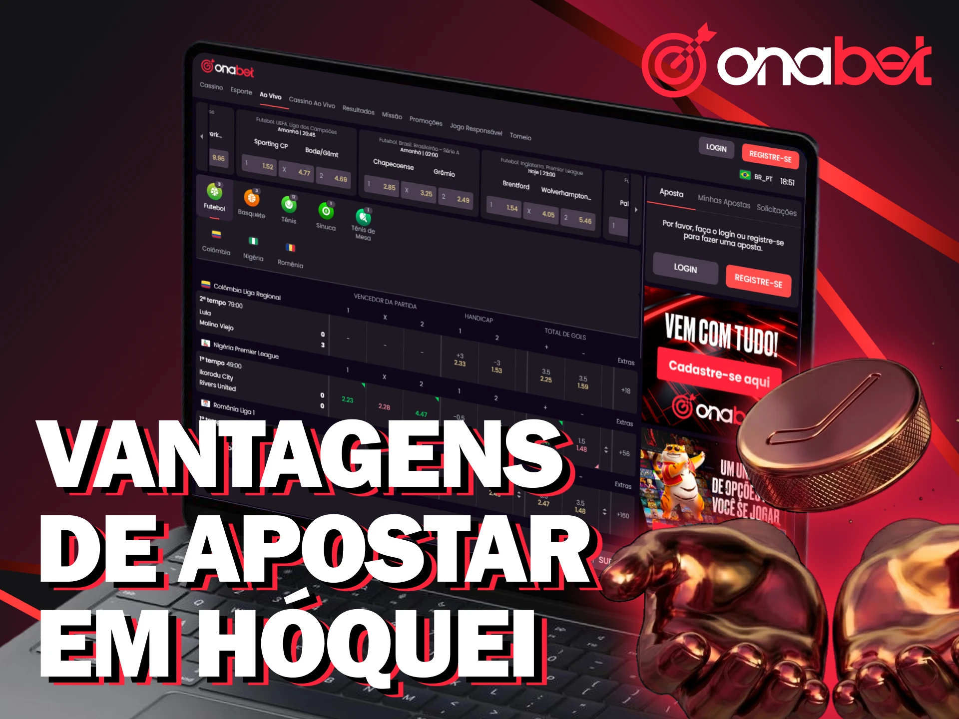 Conheça os benefícios exclusivos que a Onabet oferece para apostas em hóquei no gelo.