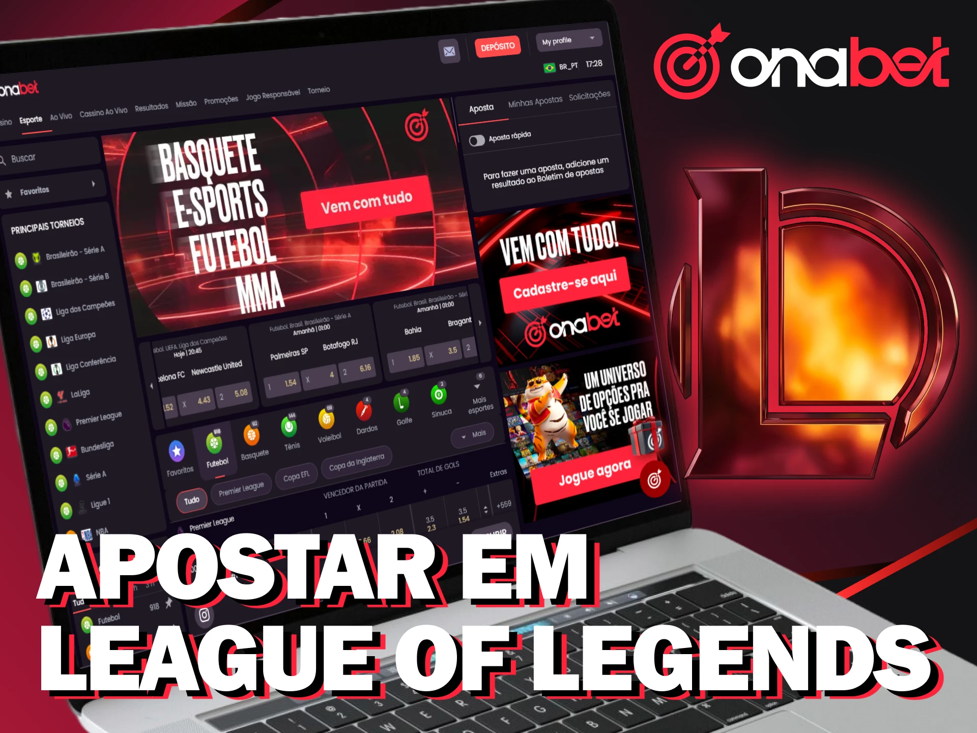 Aprenda os primeiros passos para apostar em League of Legends na Onabet Brasil.