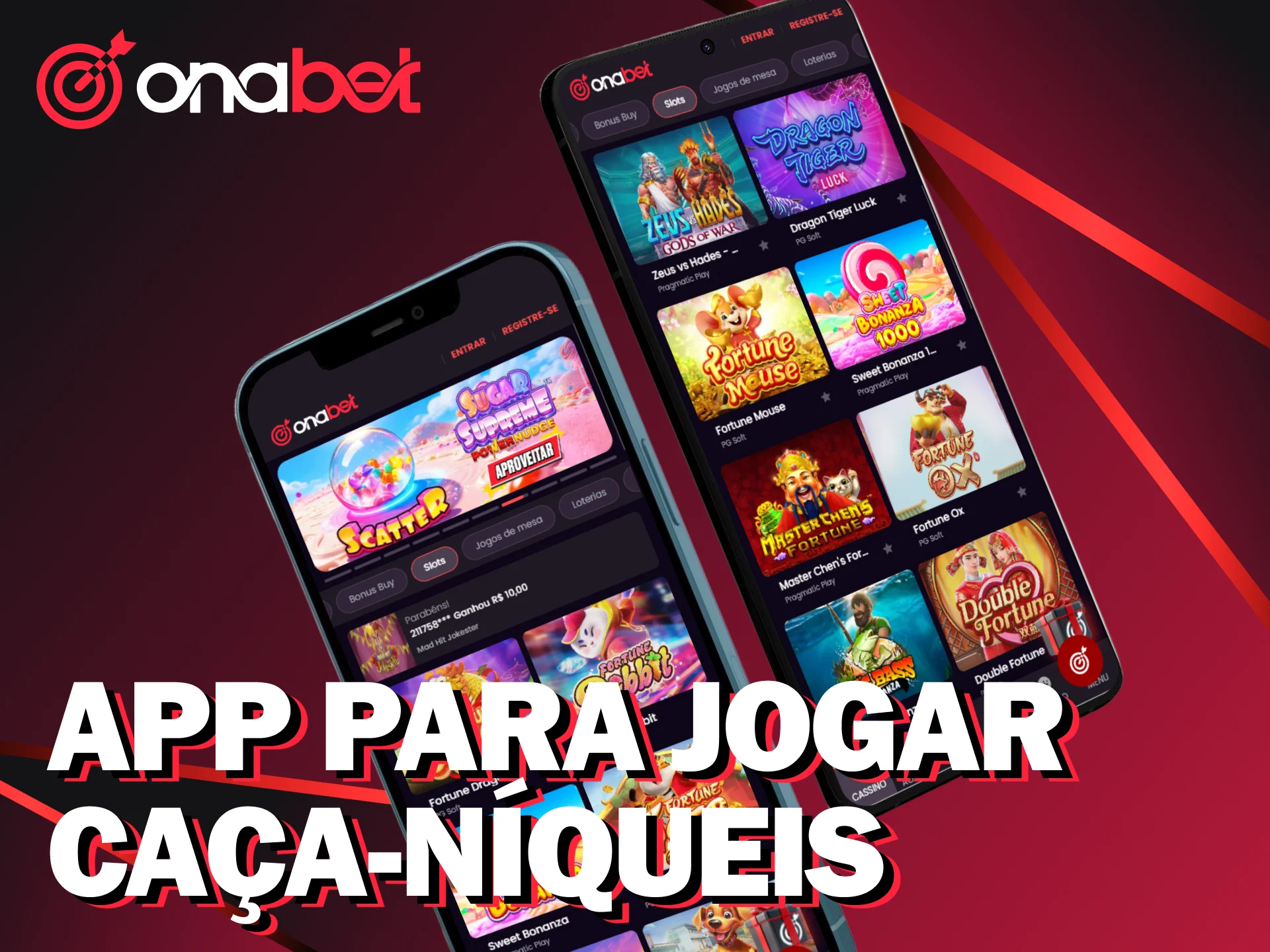 Use o app da Onabet para ganhar dinheiro real em caça-níqueis pelo celular.
