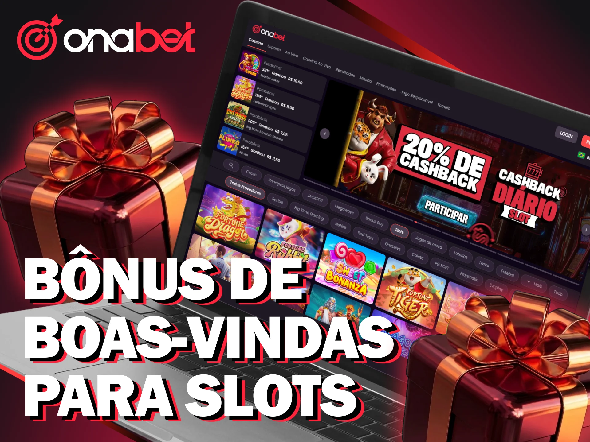 Aproveite o bônus de boas-vindas da Onabet Brasil para girar caça-níqueis.