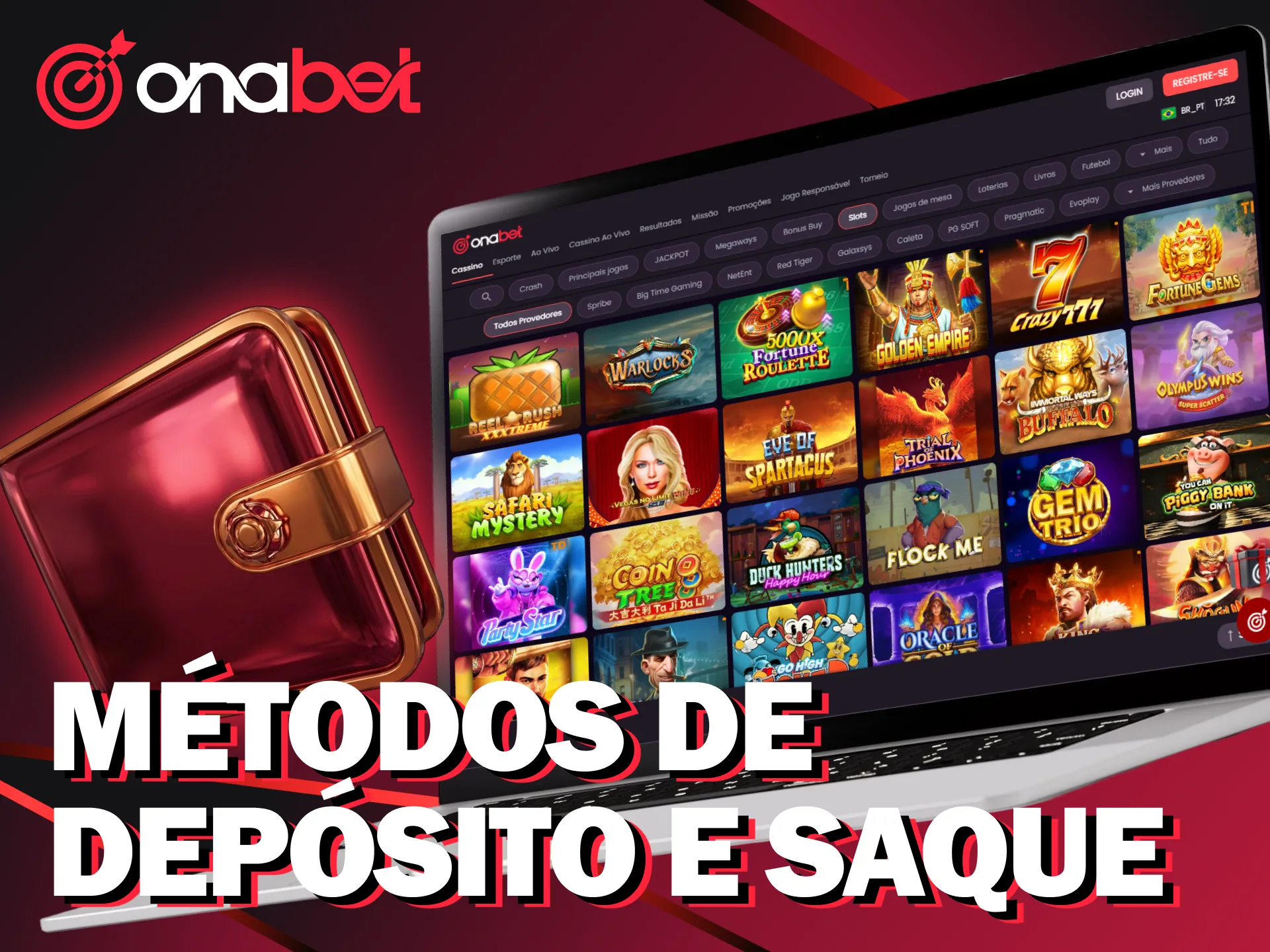 Escolha métodos rápidos para sacar seus lucros obtidos nos caça-níqueis da Onabet.