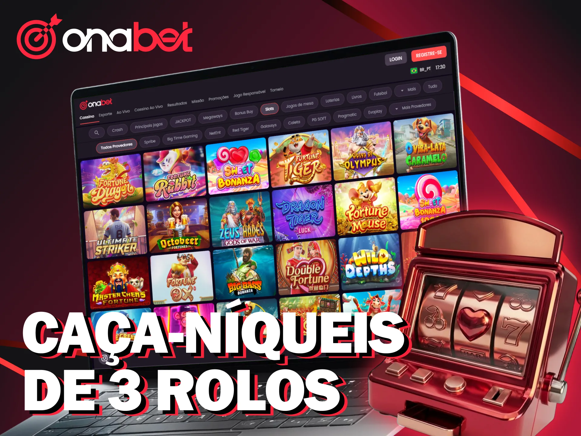 Jogue os caça-níqueis clássicos de 3 rolos e fature alto na Onabet.